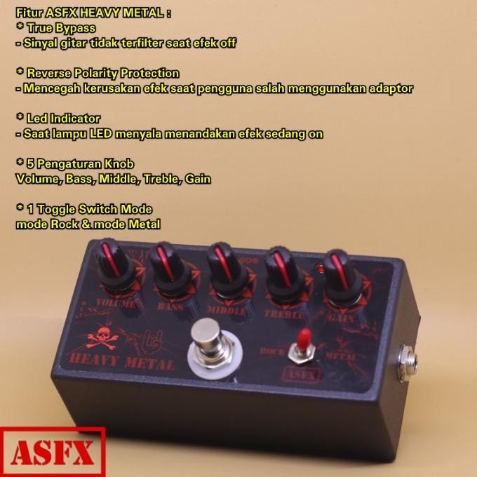 Efek Gitar Heavy Metal Asfx Murah Distortion Pedal Metal Distorsi