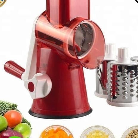 Alat Parut Keju Sayuran Buah Round Blades Slicer Putar - Merah Hk88
