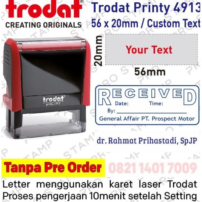 

Sale Stempel Otomatis Printy / Custom Design Trodat 4913
