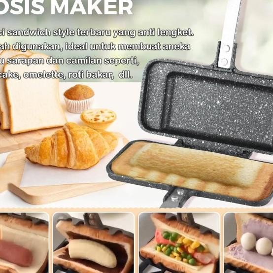 Gohappy Cetakan Waffle El Sandwich Sosis Hotdog Maker Ghc56