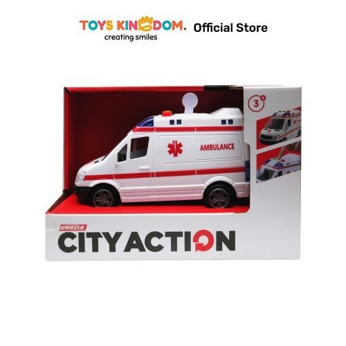 Wan - Toys Kingdom Cruzer 1:32 City Action Friction Ambulance Toys Kids Toy Mainan Anak