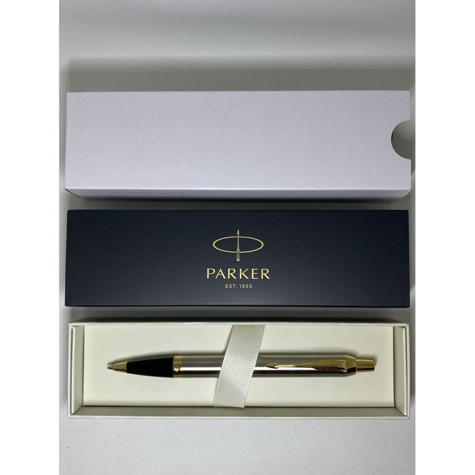 

Pulpen Parker New IM Brushed Metal Original BP GT ( Klip Emas )