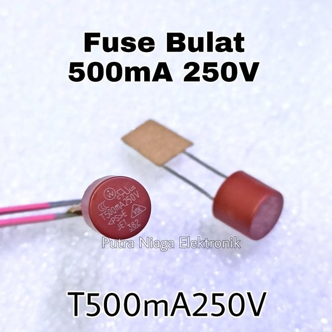 Baru Fuse Bulat 500mA 250V Sikring Silinder PCB Board T500mA250V 0,5A 0.5A putr4n dijamin