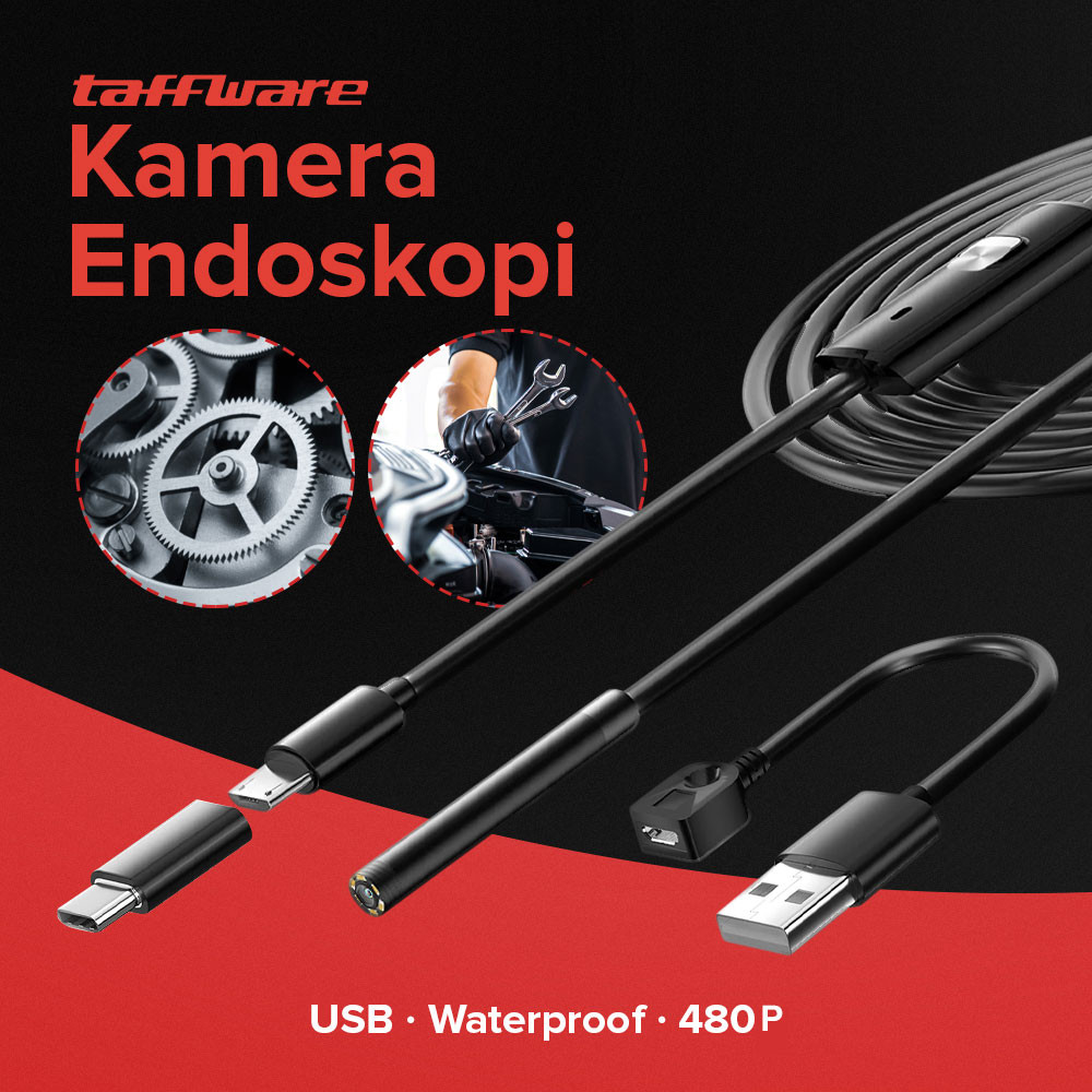 Taffware Kamera Endoskopi Industrial Borescope Endoscope USB 480P - AN98B