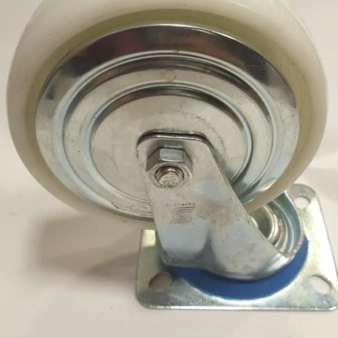 Roda Troli Nilon Putih China 6 Inch Hidup  Ready