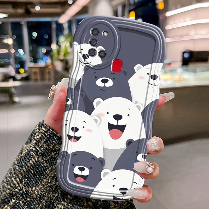 Casing Hp Untuk Samsung Galaxy A21s Case HP casing pelindung Softcase ponsel segel putih abu-abu ter