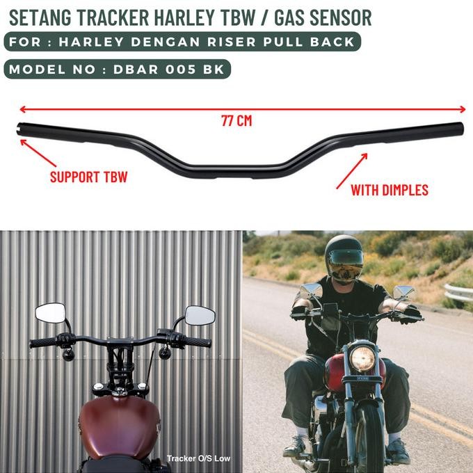 Masih Setang Handlebar Tracker Tbw Gas Sensor Harley Dbar 005 Bk Hitam