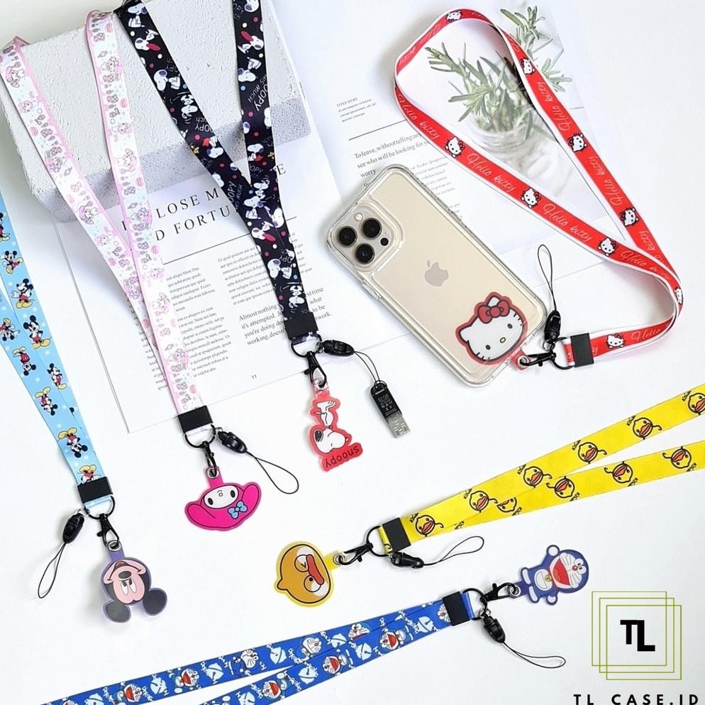 

Be09 2 In 1 Id Card + Tali Strap Gantungan Hp Lanyard Panjang Universal / Gantungan Kunci / Gantungan Flash Disk Original