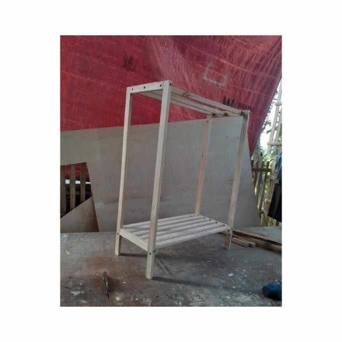 rak handuk kayu minimalis jemuran /tempat handuk