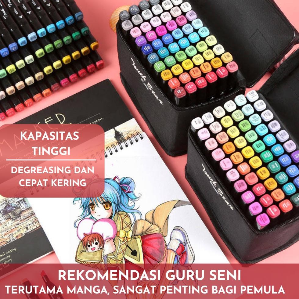

CXV-38 TouchFive 168/120/80/60/48 Warna Sketsa Spidol Umum General Marker Set Animation Markers Viral