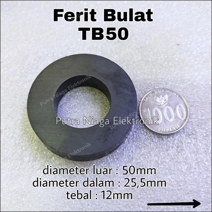 Diskon Ferit Core Ring Bulat Hitam TB50 Toroid Ferite Besar putr4n Segera Dapatkan