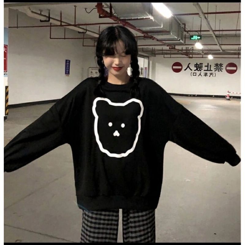 Epix Apparel Switer Jaket BEAR BERUANG Sablon Jumbo Boneka Panda Cartoon Jacket Sweater Oversize Jum