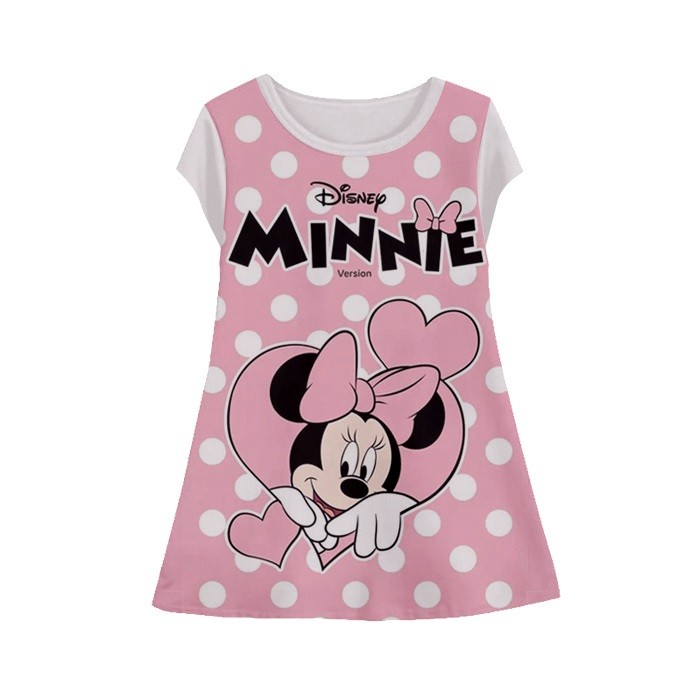 Baju Dress Anak Perempuan Mini Mouse v4 Tunik Anak Wanita MiniMouse-4 Umur 1-12 Tahun