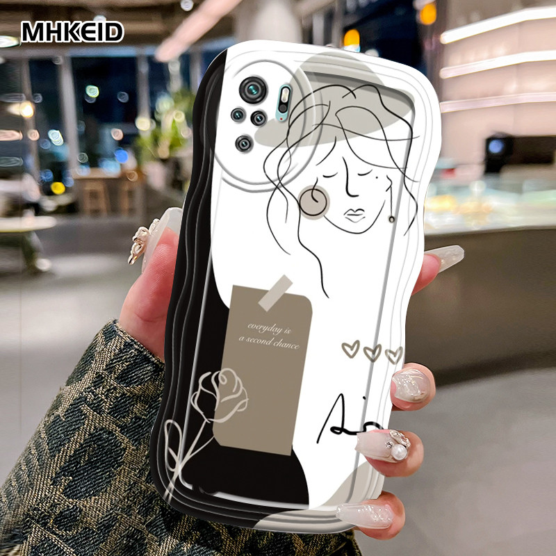 MHKEID Casing Hp Untuk Xiaomi Redmi Note 10 Note 10s Note 10 Pro Case Casing HP pola bagus Kasing ba