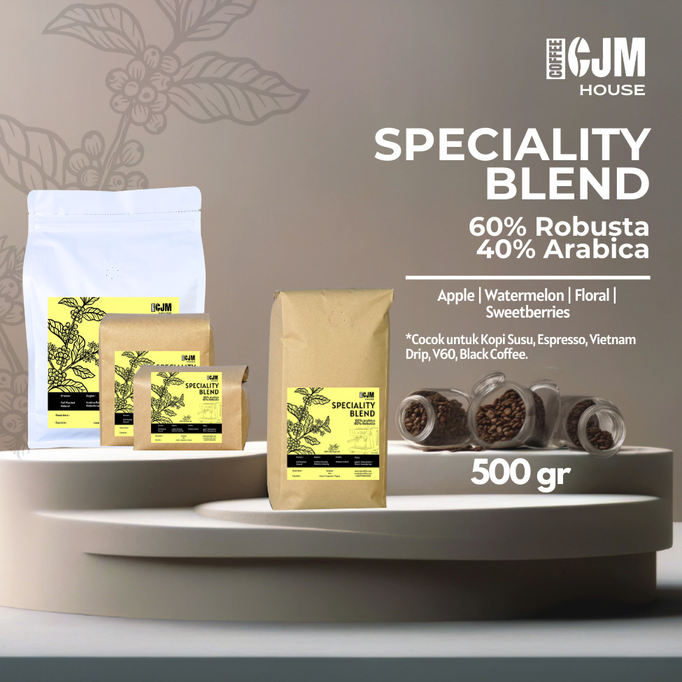 

500Gr 60% Robusta 40% Arabika | CJM Coffee House | Kopi Premium Asli | House Blend LampungXPuntang