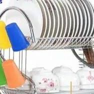 Rak Piring Stainless 2 Tingkat Jumbo Anti Karat / Rak Dapur