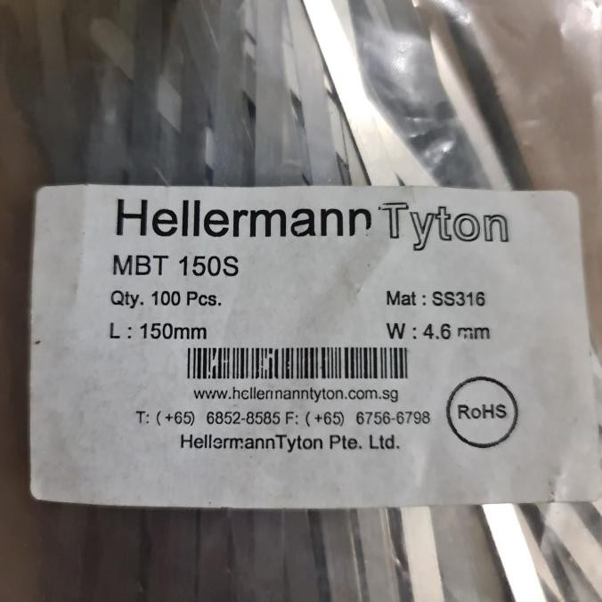 

[ R.A.B ] Kabel Ties Ss316 15Cm 150Mm Hellermann Tyton Mbt 150S 4.6Mm 100Pcs