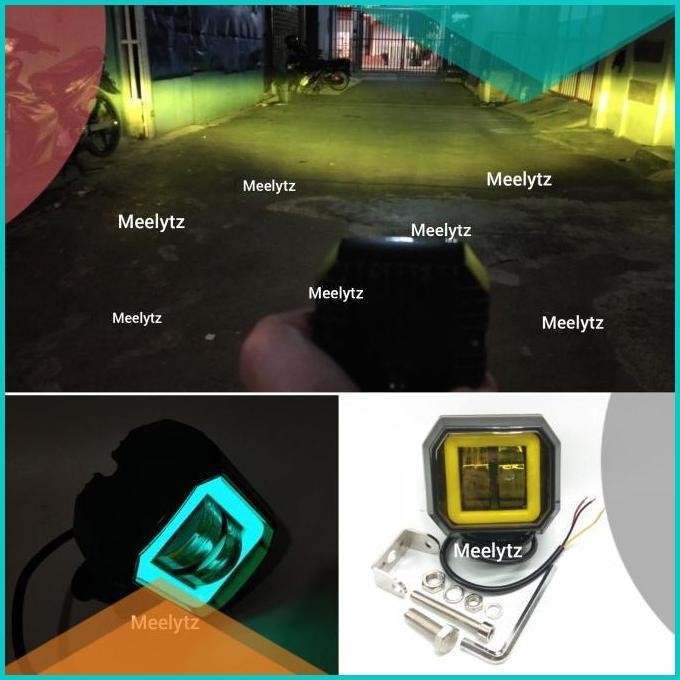 Lampu tembak sorot LED CWL 2 mata Lensa 4D Kotak cahaya kuning 140BZ4