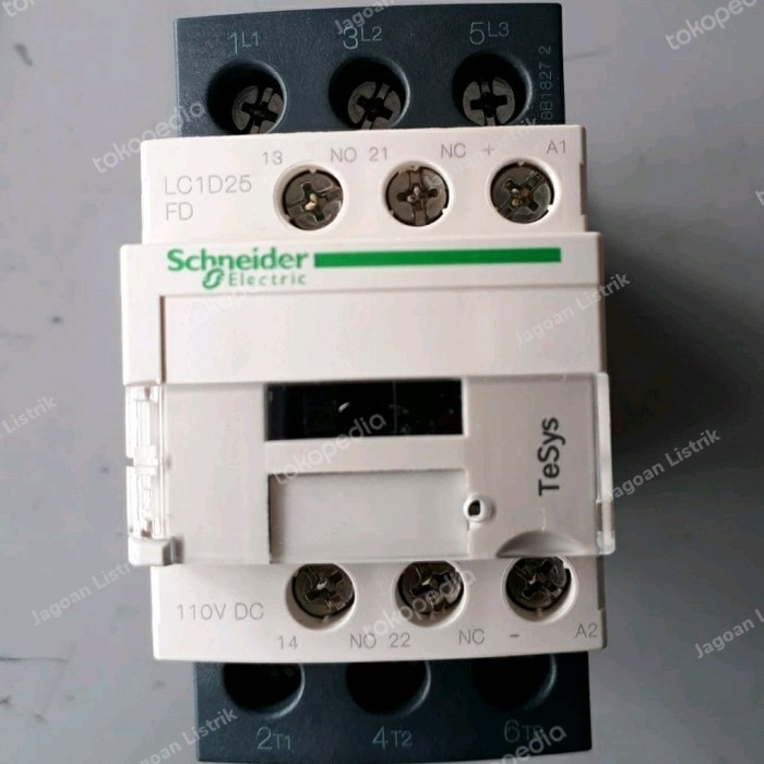 Kontaktor LC1 D25 Coil DC Schneider LC1D25 12 24 48 110 220V DC Koil