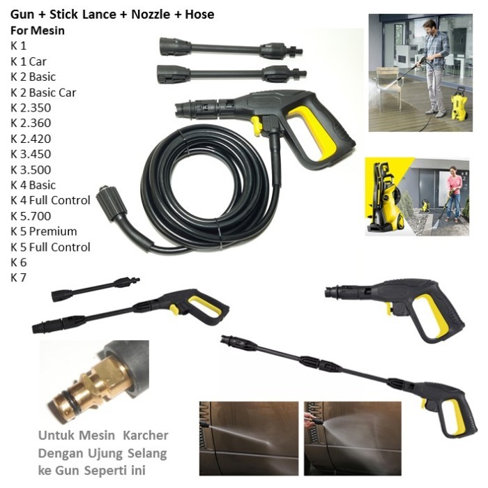 ( PROMO ) Selang Tembakan Hose Gun Set for Jet Cleaner Karcher K1 K2 K3 K4 K5