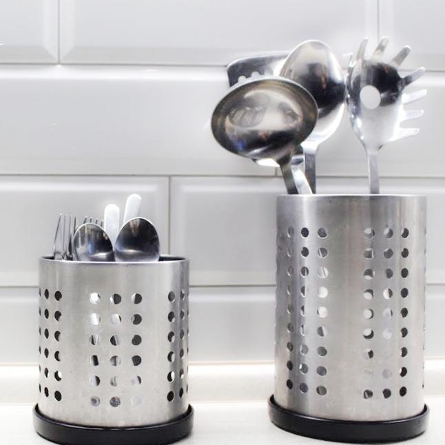 Tempat Sendok Garpu Stainless Steel Wadah Sutil Rak Peralatan Makan