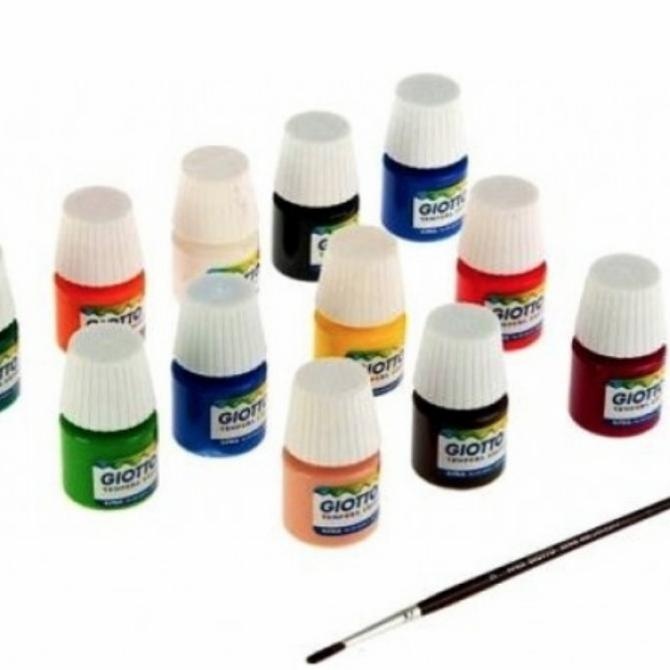 

Giotto Tempera Paint 25 Ml Set 12 Warna Free Kuas Cat Poster Air Lukis