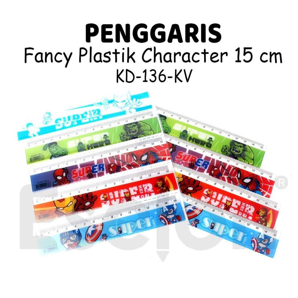 

1pcs Penggaris 15CM KD-136-V / Karakter Super Hero / Penggaris Fancy