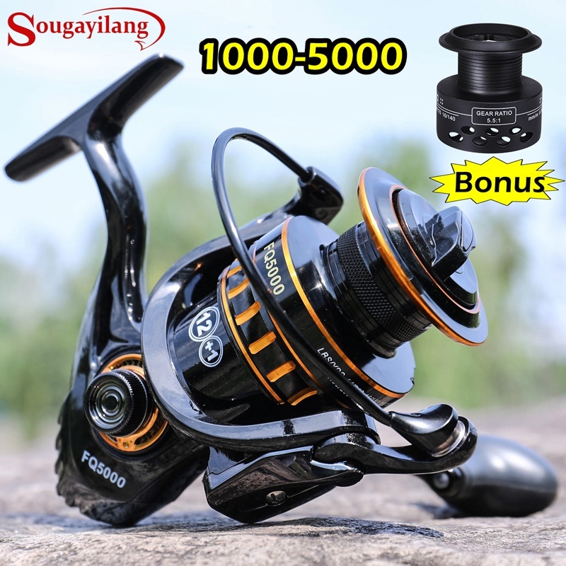 murah sougayilang 1000-5000 reel pancing 12+1bb besi reel bonus spool max 15kg spining reel premium