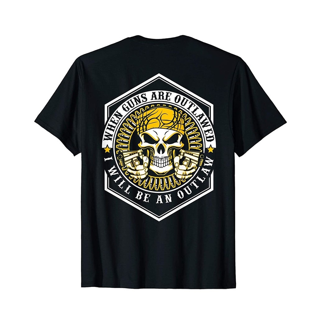 Pro Gun Skull Biker Sepeda Motor Senjata Dilarang Kaos Penjahat