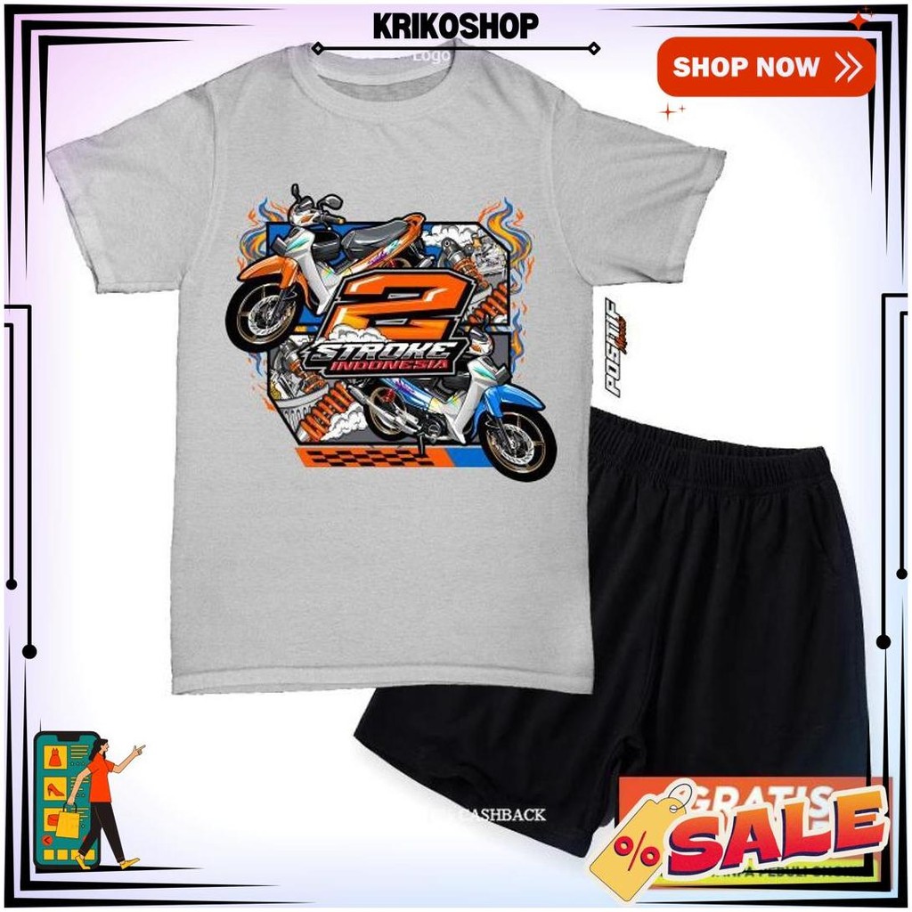 Baju Kaos Setelan Anak 2 Stroke Indonesia Distro Racing Bg Promo Puncak