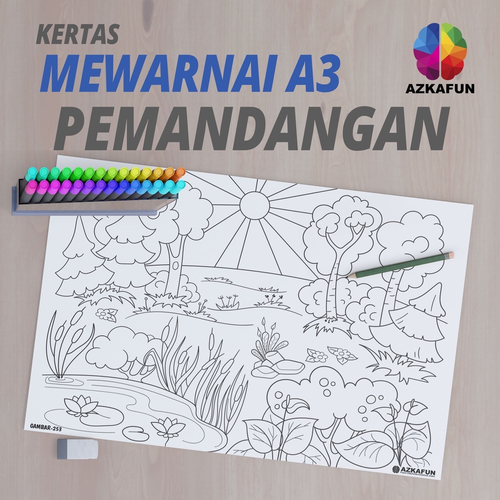 

Kertas Mewarnai A3 PEMANDANGAN - Mewarnai anak