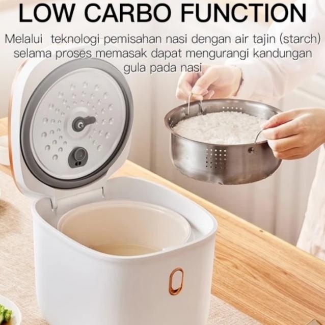 Mecoo Low Carbo Low Sugar Rice Cooker 1.5L_Rice Cooker Rendah Gula 400