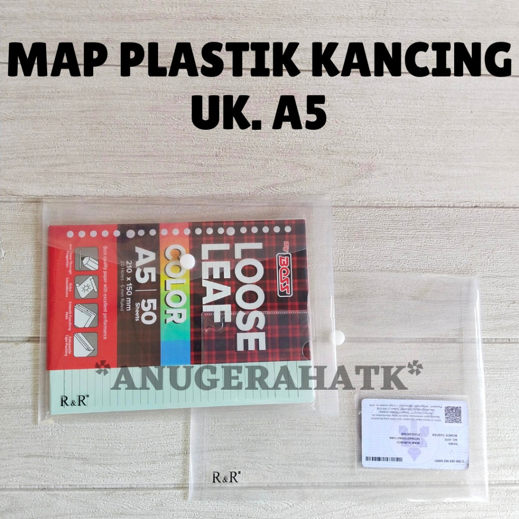 

Map Plastik 1 KANCING transparan Kecil ukuran A5