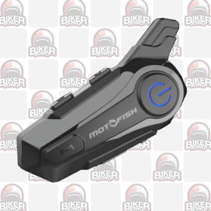 Baru | Motofish E1 Interkom Motor Bluetooth Intercom Motorcycle - Modul Speaker Microphone Clamp Kit