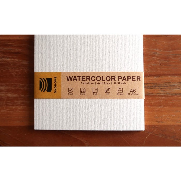 

Kertas Cat Air Baohong Cellulose Watercolor Paper 230/300 gsm A4 A5 A6