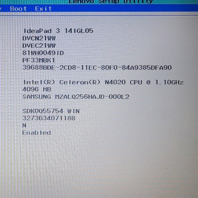 MOTHERBOARD LENOVO IDEAPAD SLIM 3 MAINBOARD LENOVO IDEAPAD 3 14IGL05 MOBO 81WH NORMAL TESTED SEKEN