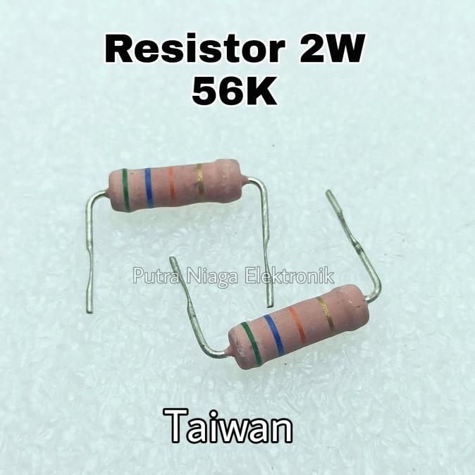 Diskon Resistor 56K 2W Taiwan 56Kohm 2Watt 56 K 2 Watt putr4n