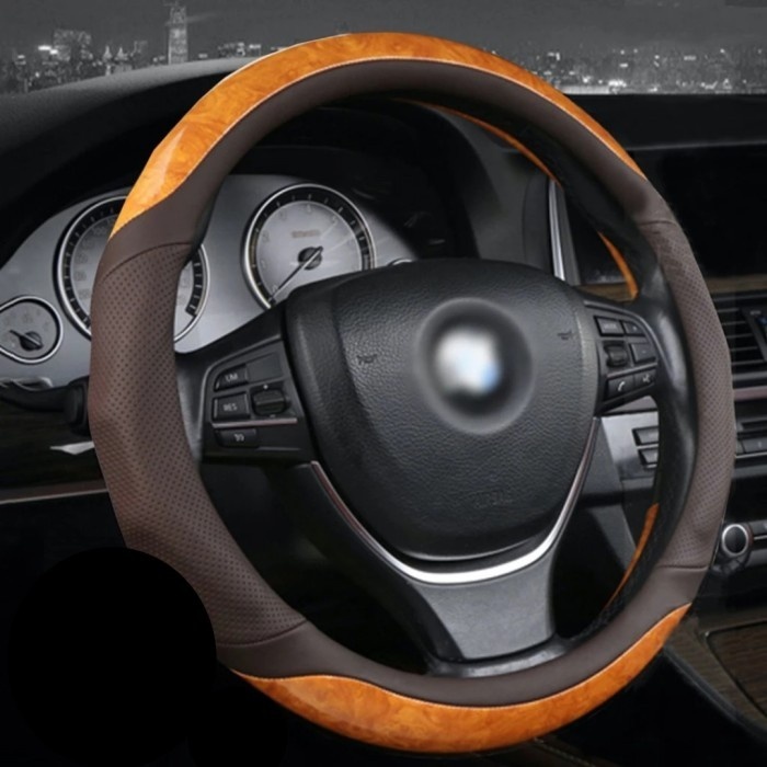 Toyota Innova Zenix Cover Stir Setir Mobil Leather Premium Kayu Wood