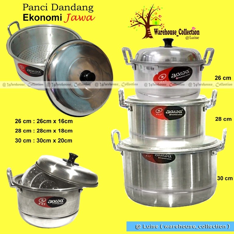 KQ475 Panci KukusJawa / Dandang Jawa / Panci Ekonomi / Panci dengan Sarangan Jawa Maspion 26cm ,28cm