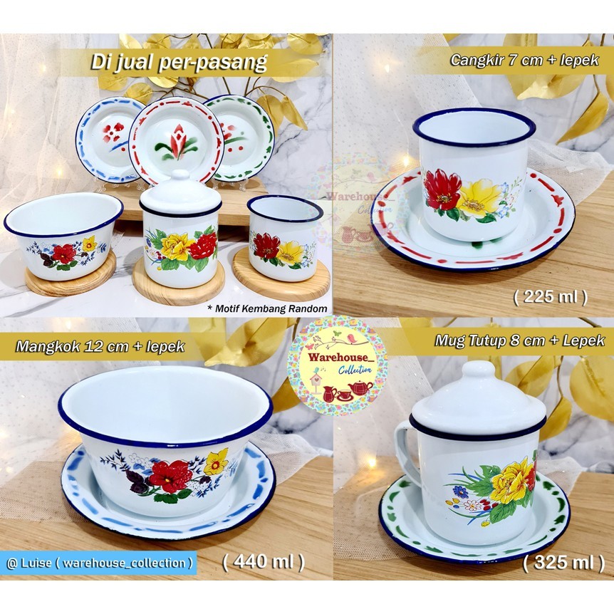 ED195 CANGKIR SENG+LEPEK/ MUG SENG+LEPEK/ MANGKOK SENG+LEPEK JADUL ENAMEL/ hrg-set sesuai variasi