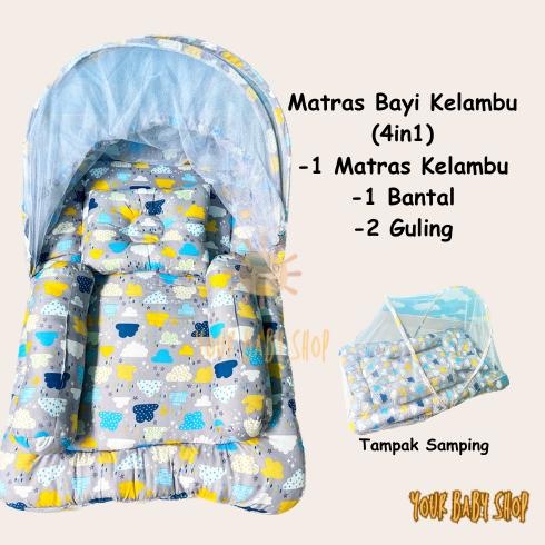 YBS Kasur Matras Bayi Kelambu Bayi Set Bantal Guling Matras Kelambu Premium/ Matras Lipat Kelambu Ba