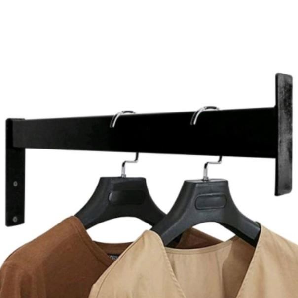 Gantungan Baju Dinding Stainless Besi Tempel Tembok Tiang