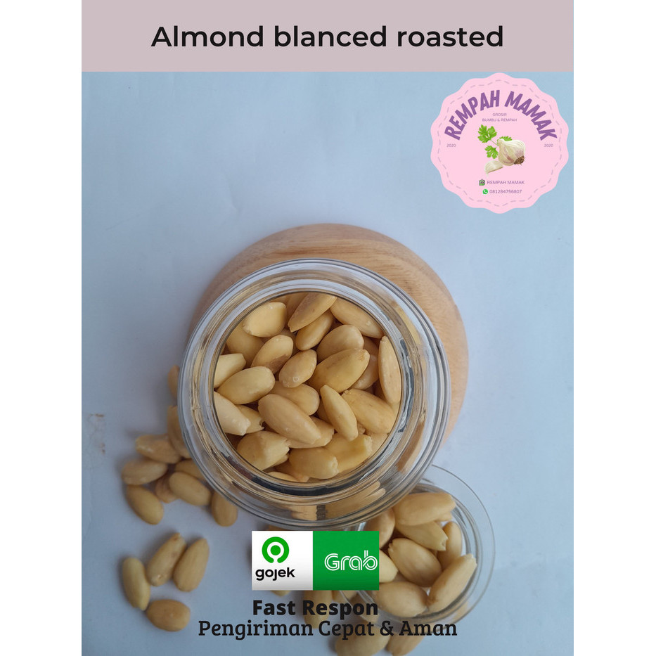 

Roasted almond blanced 1kg/ almond utuh tanpa kulit panggang