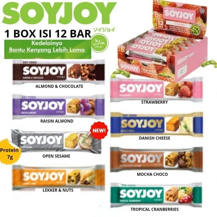 

Soyjoy 1 Box Isi 12 Snack Protein Bar Kedelai Tenaga Recovery Lari