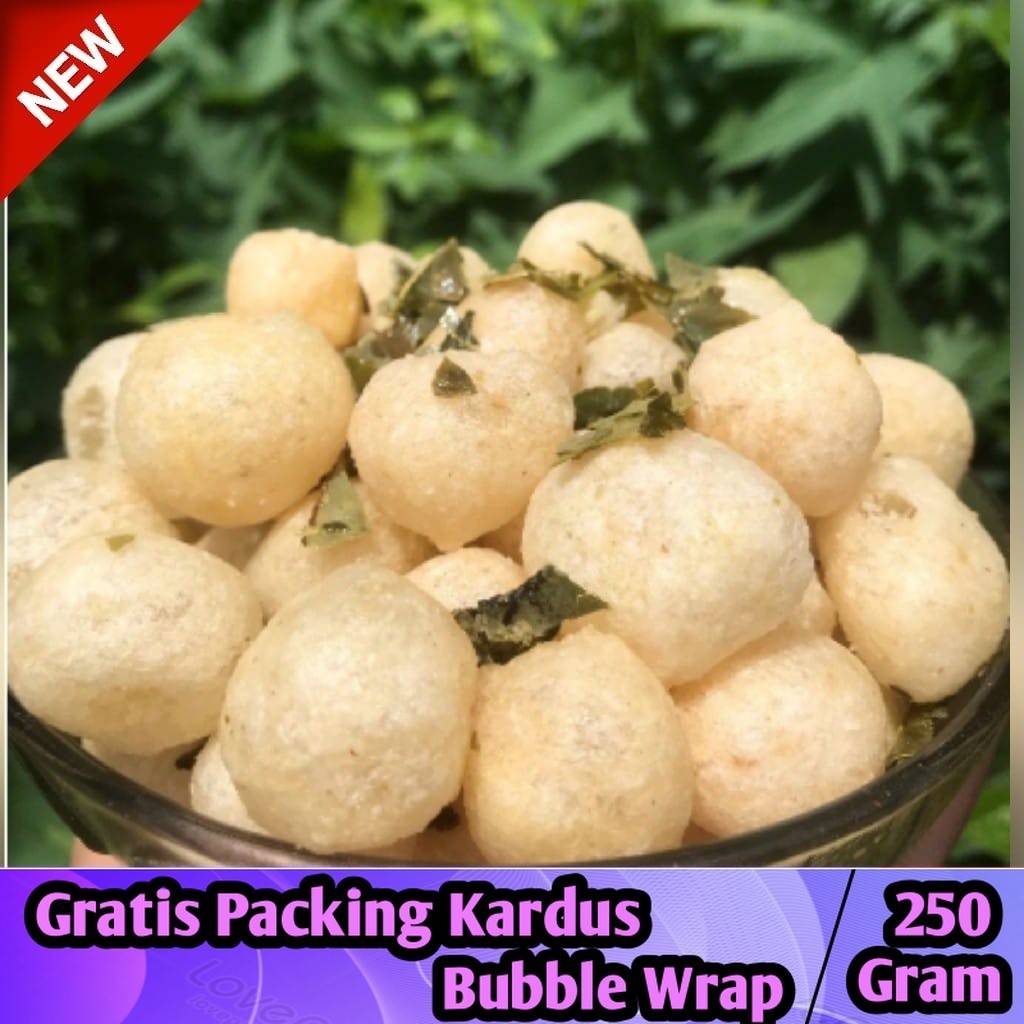 

Cimol Garing 250gram Gurih Daun Jeruk / Cimol Kering / Cimol Crispy - Iqorni Snack