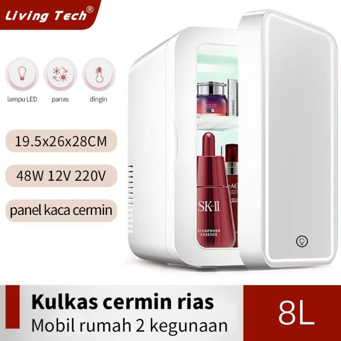 KULKAS KECIL UNTUK PRODUK PERAWATAN KULIT , MINUMAN,BUAH BERCERMIN 8L