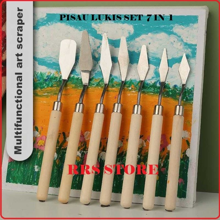 

Seka - Jowoart Pisau Palet Lukis Cat Akrilik Painting Scraper Knife 7 Pcs -
