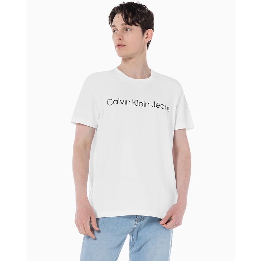 Calvin Klein Jeans - CREWNECK COTTON SHORT SLEEVE LOGO-Bright White