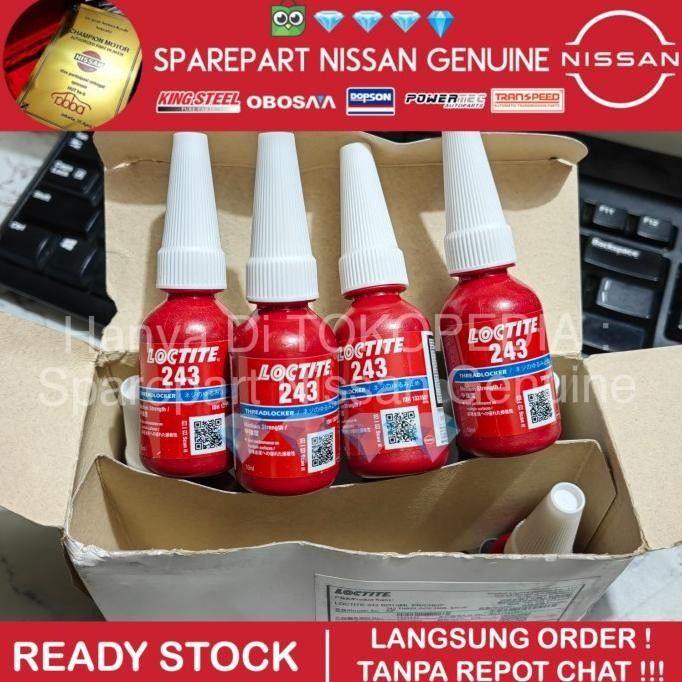 Lem Baut Mur Thread Locker LOCTITE 243 BIRU 10ml Medium Strength ORI