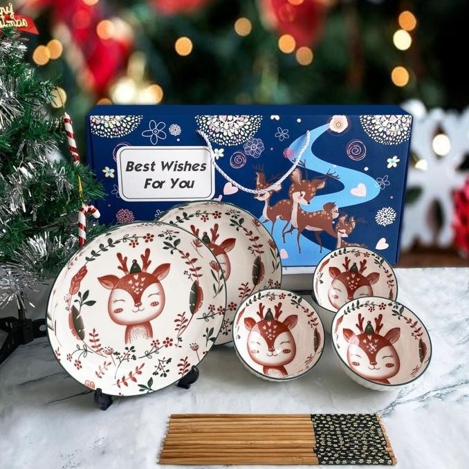 

AVELINE HAMPERS Natal Xmas Mangkok set premium peralatan makan PNK